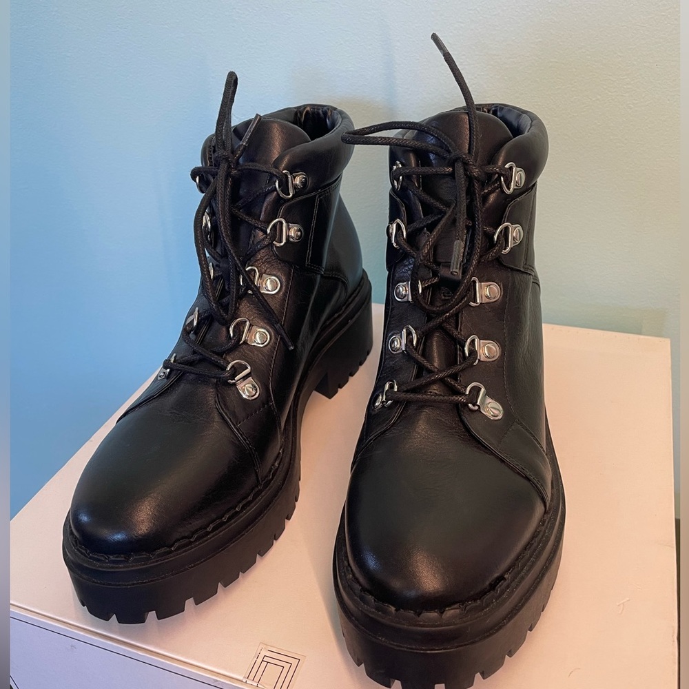 NEW Marc Fisher LTD Nula Hiking Boot (Women) Black 7.5